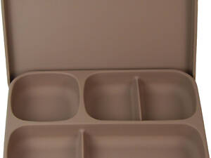 Детская пяти-секционная силиконовая тарелка с присоской с крышкой 2Life 700 мл Коричневый (vol-10197)