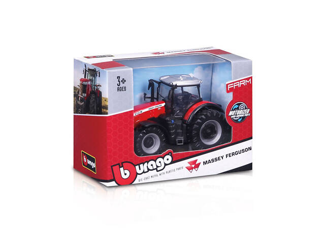 Дитяча іграшка Трактор Massey Ferguson 8740S Bburago 18-31613, 10 см - Фото 2