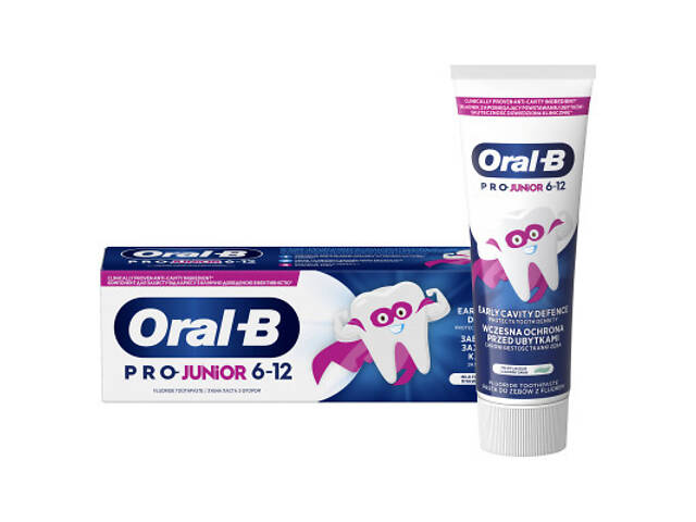 Дитяча зубна паста Oral-B Pro Junior для дітей від 6 до 12 років 75 мл (8700216089654) - Фото 1