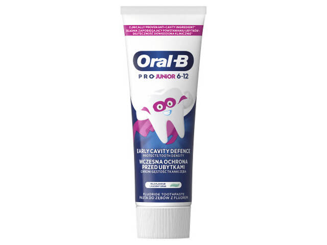 Дитяча зубна паста Oral-B Pro Junior для дітей від 6 до 12 років 75 мл (8700216089654) - Фото 2