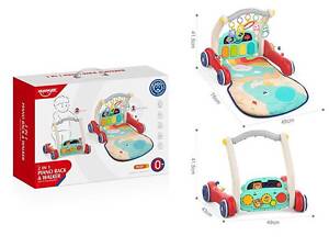 Детские ходунки коврик 2 в 1 с подсветкой (НЕ 0640) пианино, мелодии, погремушки