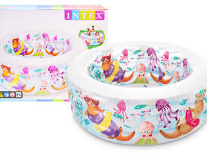 Дитячий басейн Акваріум Інтекс 58480, надувне дно, 152 х 56 см