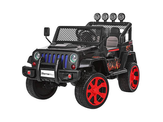 Дитячий електромобіль Джип з пультом керування M 3237EBLR-2-3 4WD чорно-червоний - Фото 1