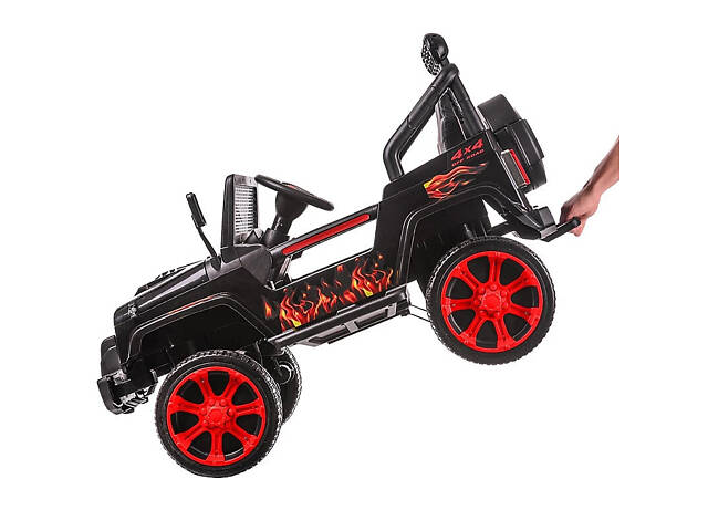 Дитячий електромобіль Джип з пультом керування M 3237EBLR-2-3 4WD чорно-червоний - Фото 7