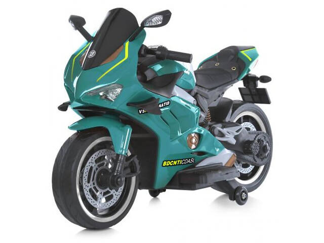 Дитячий електромотоцикл зелений M 5056EL-5 - Фото 1