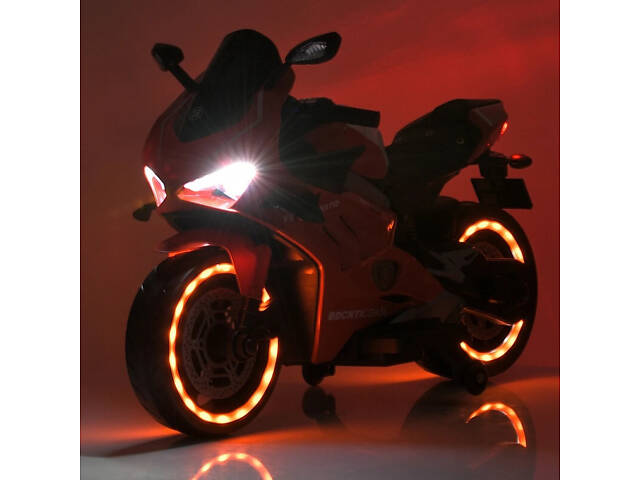 Дитячий електромотоцикл зелений M 5056EL-5 - Фото 2