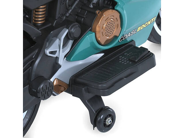 Дитячий електромотоцикл зелений M 5056EL-5 - Фото 5