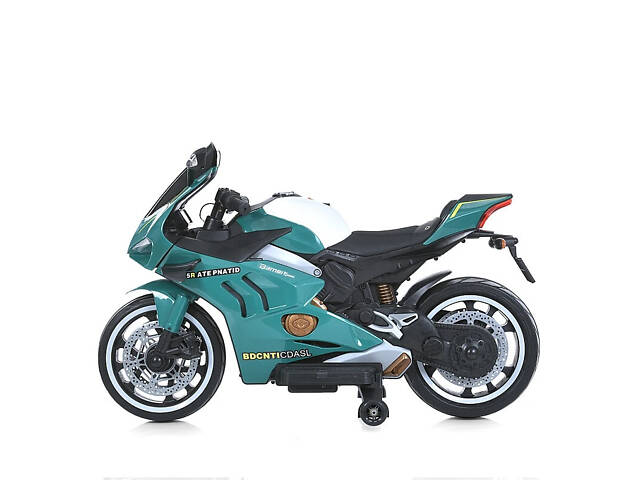 Дитячий електромотоцикл зелений M 5056EL-5 - Фото 7