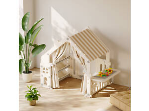 Детский игровой домик Lupmurini Ayser-casa с мольбертом, контейнерами для игрушек и столиком с конструктором