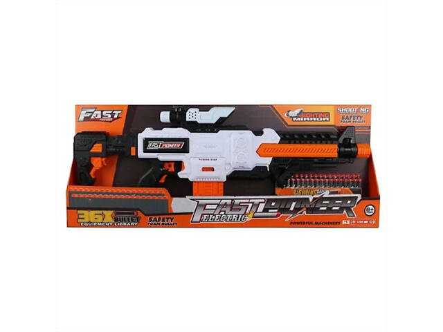 Дитячий іграшковий автомат Fast Pioneer BIG513 79 см (м'які кулі 36 шт), з прицілом, на батарейках - Фото 4
