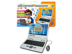 Дитячий ноутбук (88777) озвучення українською та англійською, літери, цифри, пісні, казки, загадки, вікторина, функцональна мишка