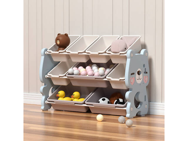 Детский органайзер для игрушек Lumpurini Flavio L на 9 контейнеров. Органайзер для игрушек в детскую комнату - Фото 1