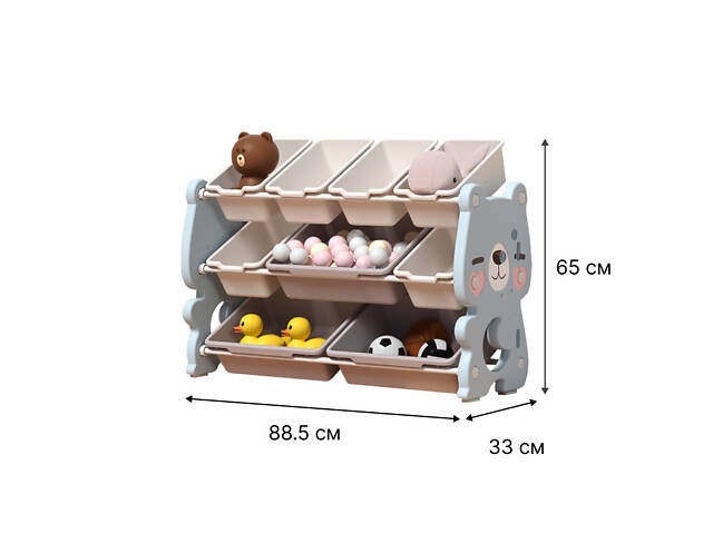 Детский органайзер для игрушек Lumpurini Flavio L на 9 контейнеров. Органайзер для игрушек в детскую комнату - Фото 3