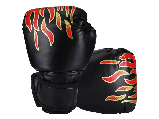 Дитячі боксерські рукавички 5-12 років чорного кольору легкі та зручні для тренувань та занять спортом - Фото 1