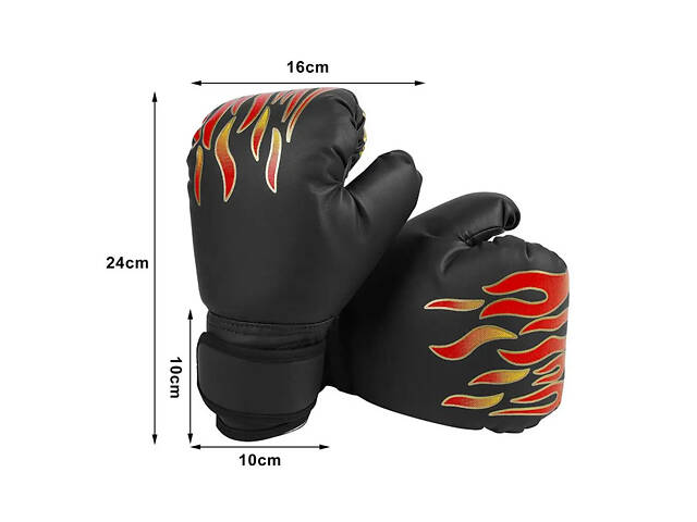 Дитячі боксерські рукавички 5-12 років чорного кольору легкі та зручні для тренувань та занять спортом - Фото 6
