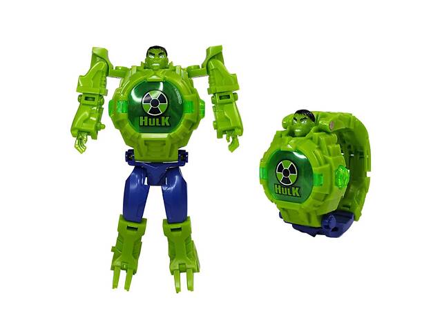 Дитячий годинник-трансформер Халк RESTEQ — іграшка-трансформер та наручний електронний годинник 2 в 1 з підсвіткою - Фото 1