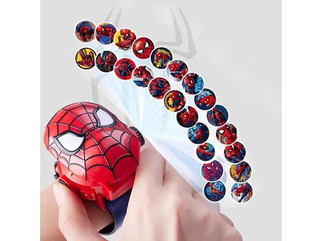 Дитячий наручний годинник з проєктором Спайдермен, 24 види зображення. Проєкційний дитячий годинник Спайдермен. Наручний годинник. - Фото 2