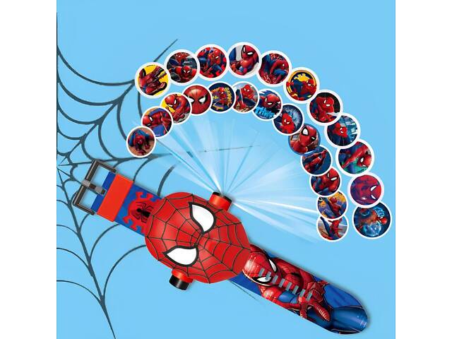 Дитячий наручний годинник з проєктором Спайдермен, 24 види зображення. Проєкційний дитячий годинник Спайдермен. Наручний годинник. - Фото 3