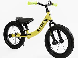 Дитячий велобіг 14 дюймів з надувними колесами, підніжкою та дзвіночком (PX-605-82) зручний баланс-байк для хлопчиків і дівчаток