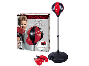 Детский боксерский набор BB110 надувная груша, 23 см, на стойке 90-130 см