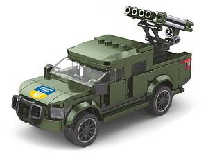 Дитячий конструктор Limo Toy Військова техніка ЗСУ Бандеромобіль Зелений 250 деталей KB-1101