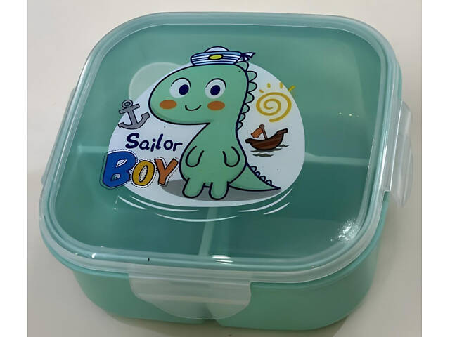 Дитячий ланчбокс на 3 секції з ложкою Boy 500мл - Фото 1