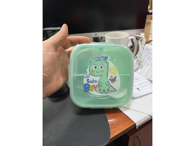 Дитячий ланчбокс на 3 секції з ложкою Boy 500мл - Фото 2