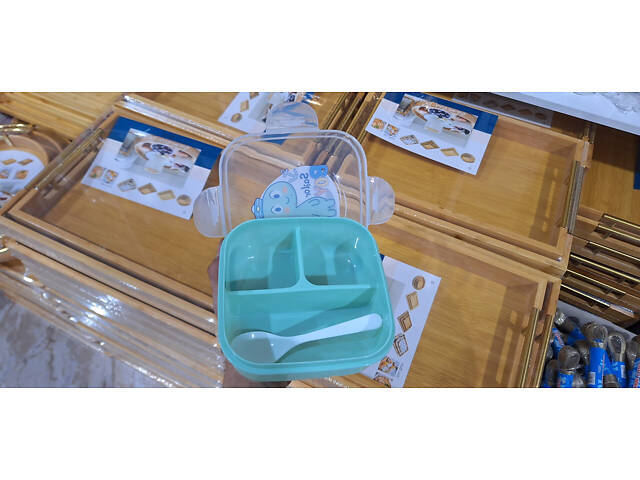 Дитячий ланчбокс на 3 секції з ложкою Boy 500мл - Фото 5