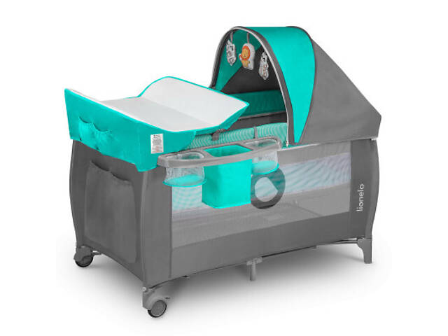 Дитячий манеж Lionelo Sven Plus Turquoise-grey (LO-SVEN PLUS TURQUOISE GREY) - Фото 1