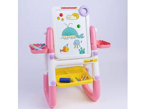 Детский мольберт 3 в 1 с подсветкой YM-2216-A (на батарейках)