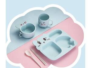 Дитячий набір посуду 11177 блакитний 6 предметів