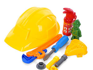 Дитячий набір інструментів SP818-8-9(Yellow) каска, вогнегасник, маска