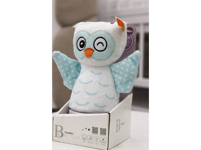 Дитячий нічник неваляшка Сова підсвітка колискові FM 999-7 - Фото 2