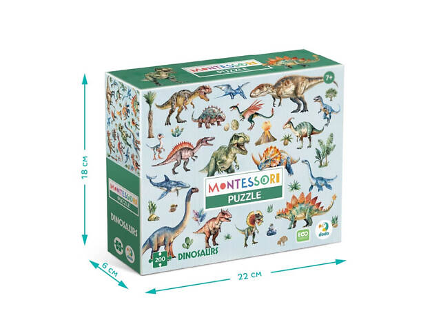 Дитячий пазл Монтессорі 'Динозаври' 200631, 200 елементів - Фото 5