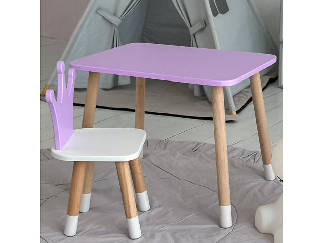 Дитячий прямокутний столик 46х60х45, стіл для дитячої кімнати від 1 року, фіолетовий - Фото 7