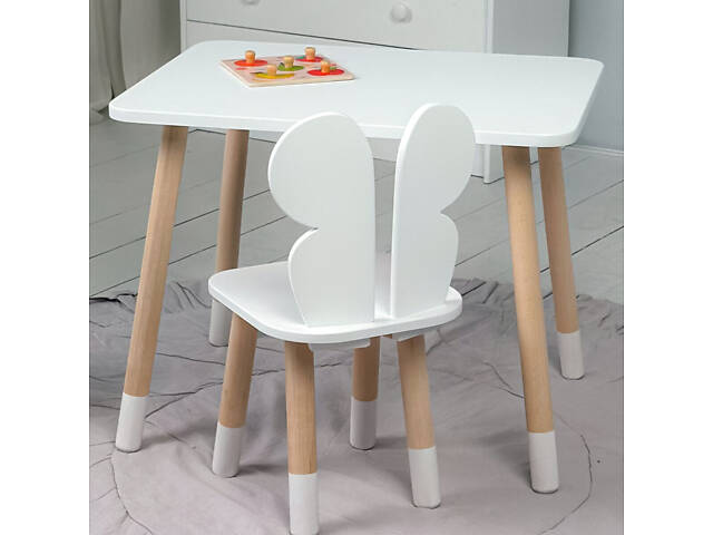 Дитячий прямокутний столик 46х60х45, стіл у дитячу від 1 року, білий - Фото 6