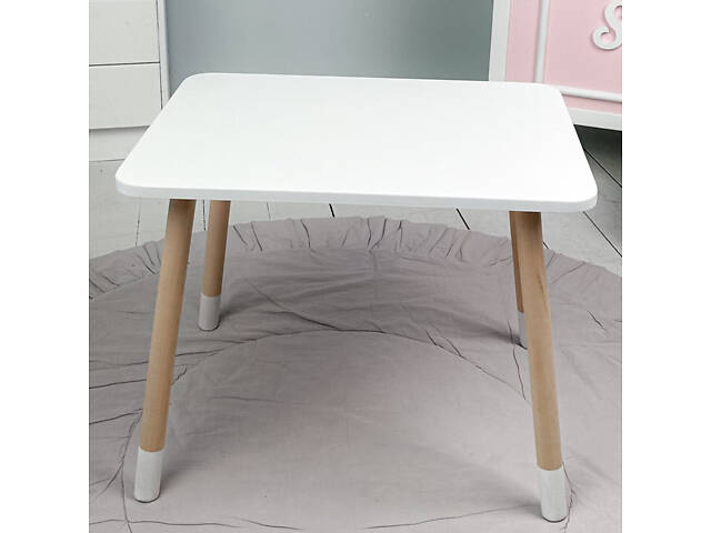 Дитячий прямокутний столик 46х60х45, стіл у дитячу від 1 року, білий - Фото 2