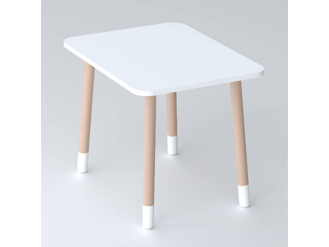 Дитячий прямокутний столик 46х60х45, стіл у дитячу від 1 року, білий - Фото 1