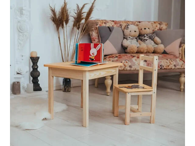 Детский письменный столик и стульчик (с ящиком) для рисования и учебы (Слоник) - Фото 2