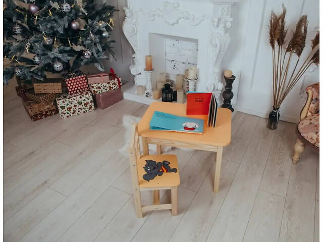 Детский письменный столик и стульчик (с ящиком) для рисования и учебы (Слоник) - Фото 5