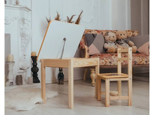 Детский письменный столик и стульчик (с ящиком) для рисования и учебы (Слоник) - Фото 7