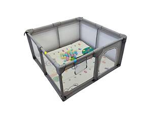 Детский раскладной манеж Avko 120х120см Grey + шарики и коврик