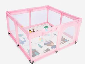Дитячий розкладний манеж Avko 120х120см Pink + кульки та килимок
