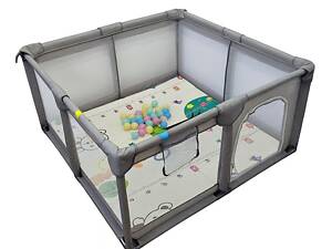 Дитячий розкладний манеж Avko 120х180см Grey + кульки та килимок
