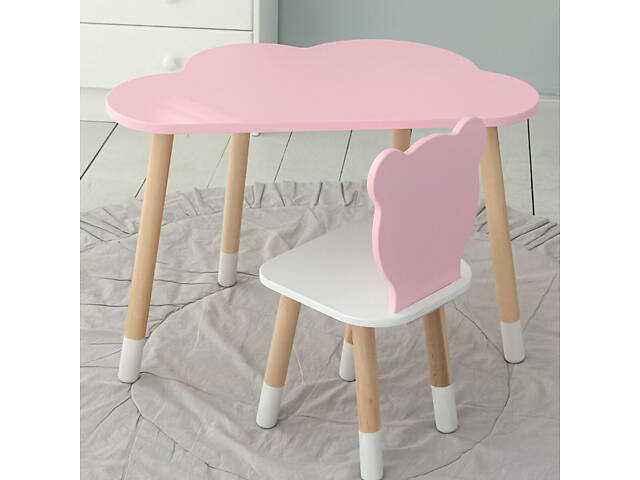 Дитячий стіл хмаринка 46х70х40, столик трюмо для дівчаток, рожевий - Фото 7
