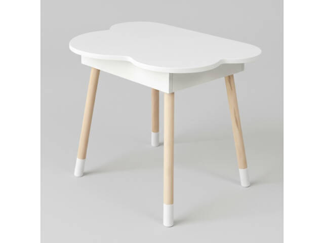 Дитячий стіл хмаринка з нішею 54х68х50, столик трюмо з відкидним верхом, білий - Фото 1