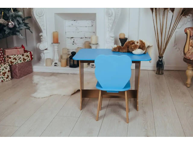 Детский стол парта со стульчиком для рисования и учебы Зайчик - Фото 3