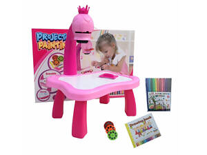 Дитячий стіл проєктор для малювання зі світлодіодною підсвіткою РОЗОВИЙ