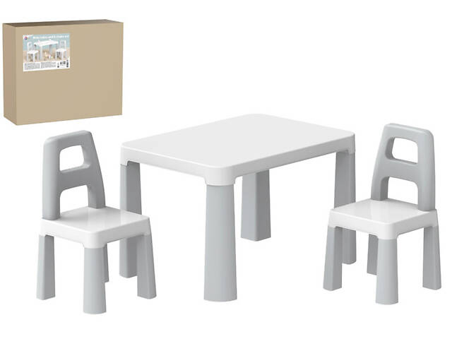 Дитячий стіл з двома стільцями сірий 0150 Технок - Фото 2