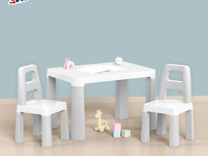 Дитячий стіл з двома стільцями сірий 0150 Технок